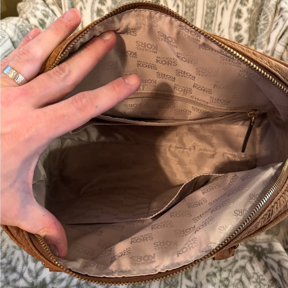 Michael Kors Distressed Ostrich Embossed Leather Satchel - Picture 9 of 13